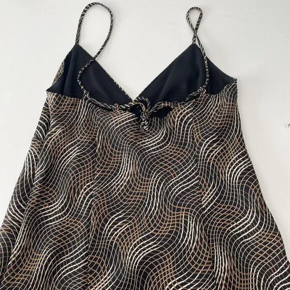 Vintage 90's Y2K Brown Whimsigoth Fairy Grunge Asymmetrical Hem Slip Dress Sz 4 - Picture 9 of 16